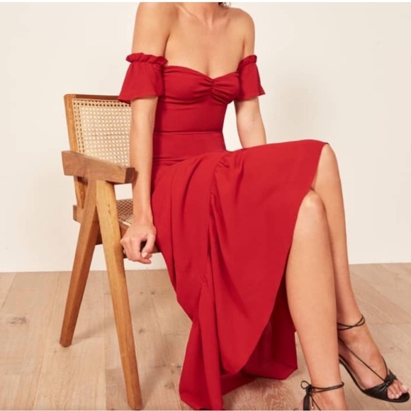 Reformation butterfly dress cherry red - Picture 4 of 4